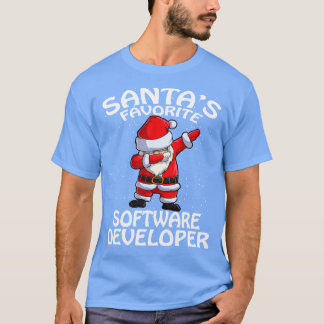 Camiseta Santas Favorite Programador de Software Natal 1