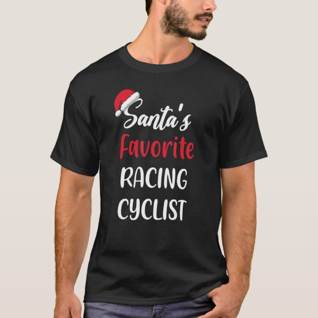 Camiseta Santas Favorite Racing Cyclist   Christmas Cycling (Frente)