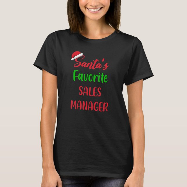 Camiseta Santas Favorite Sales Manager     Christmas Pajama (Frente)