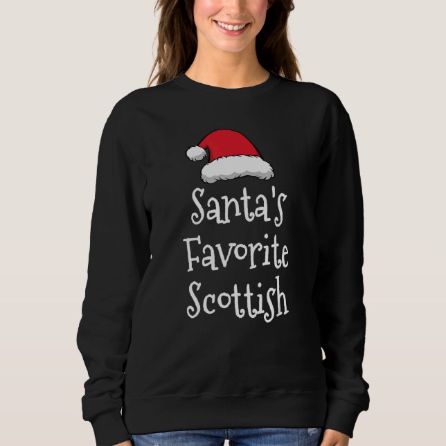 Camiseta Santas Favorite Scottish   Christmas     Xmas paja (Frente)