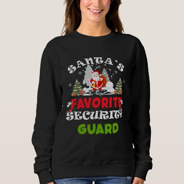 Camiseta Santa's Favorite Security Guard Funny Christmas Gi (Frente)