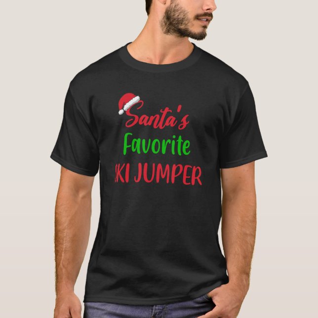 Camiseta Santas Favorite Ski Jumper     Ski Jumping Christm (Frente)