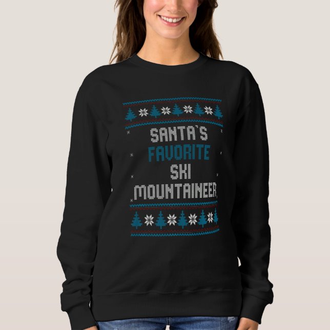 Camiseta Santas Favorite Ski Mountaineer   Christmas Skiing (Frente)