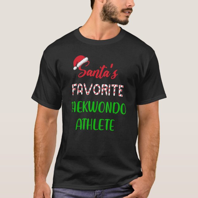 Camiseta Santas Favorite Taekwondo Athlete Taekwondo Chri (Frente)