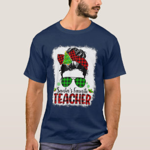 Camiseta Santa's Favorite Teacher Funny Christmas Santa Red