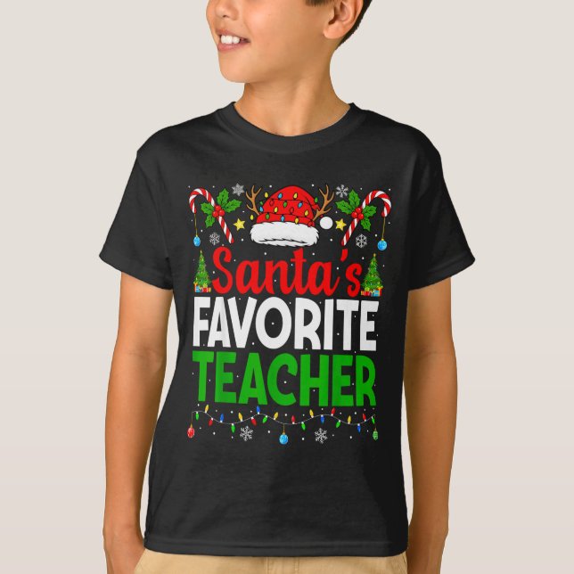 Camiseta Santa's Favorite Teachers Christmas Funny Christma (Frente)