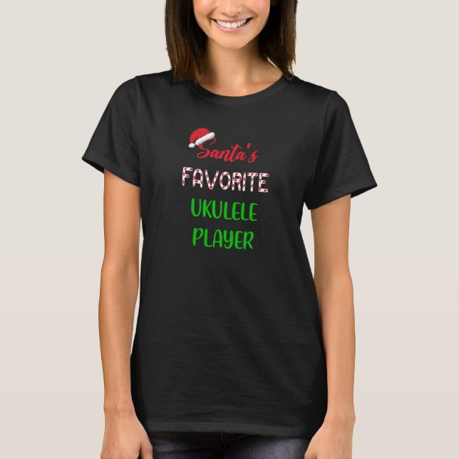 Camiseta Santas Favorite Ukulele Player  Funny ukulele Chri (Frente)