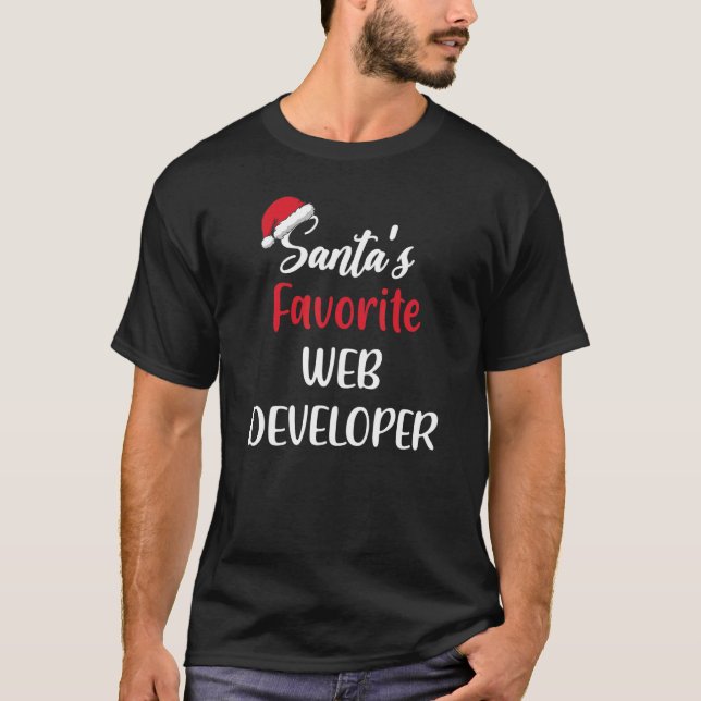 Camiseta Santas Favorite Web Developer   Christmas   Pajama (Frente)