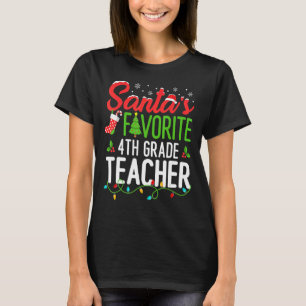Camiseta Santas Favorito 4º ano Professor Natal Quarto