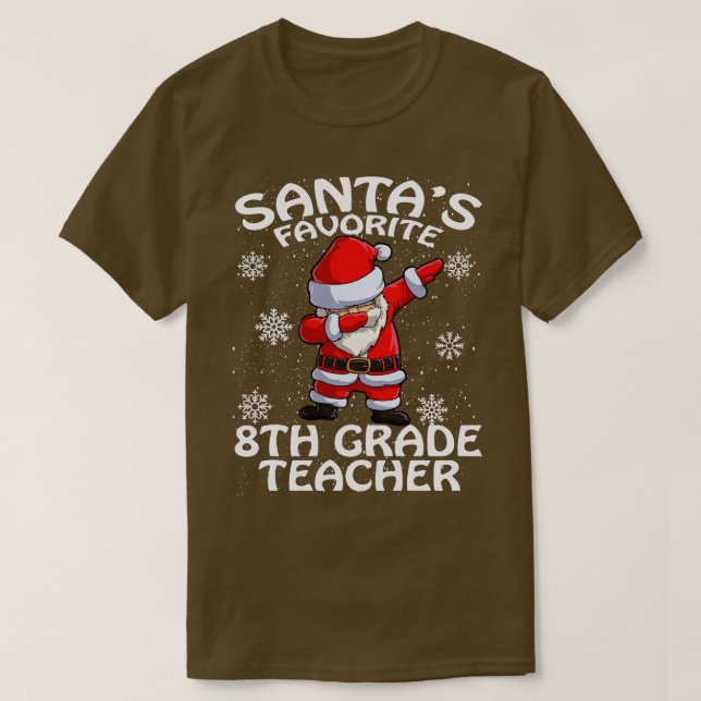 Camiseta Santas Favorito 8º ano de Professores Natal (Frente do Design)