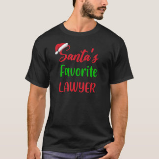 Camiseta Santas Favorito Advogado Natal Pajama Xmas