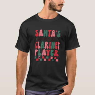Camiseta Santas Favorito Clarinet Player Retro Groovy Chris
