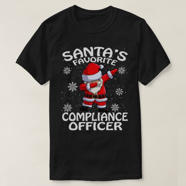 Camiseta Santas Favorito de Conformidade no Natal (Frente do Design)