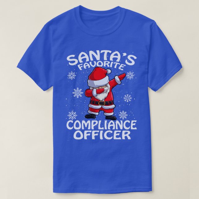 Camiseta Santas Favorito de Conformidade no Natal (Frente do Design)