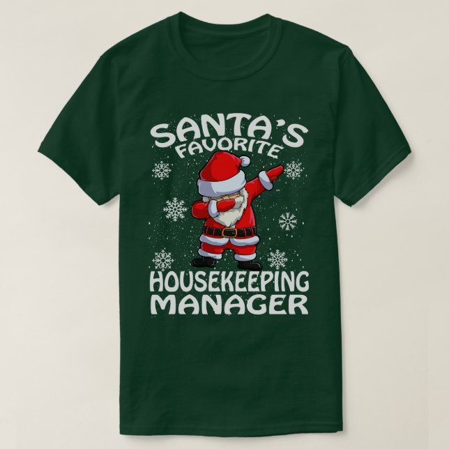 Camiseta Santas Favorito Gerente de Agregação Doméstica Nat (Frente do Design)