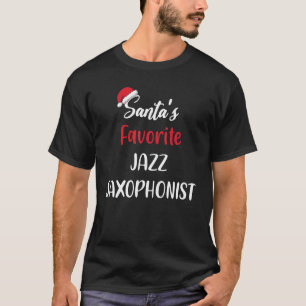 Camiseta Santas Favorito Jazz Saxofonista jazz sa de Natal