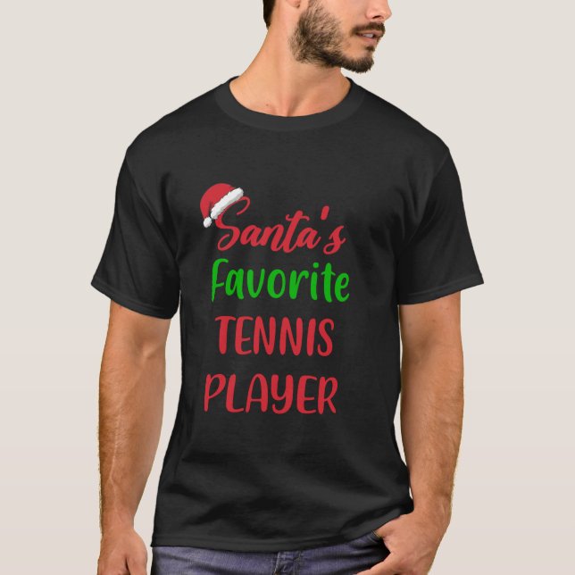 Camiseta Santas Favorito Jogador de Tênis Funny Tênis Chris (Frente)