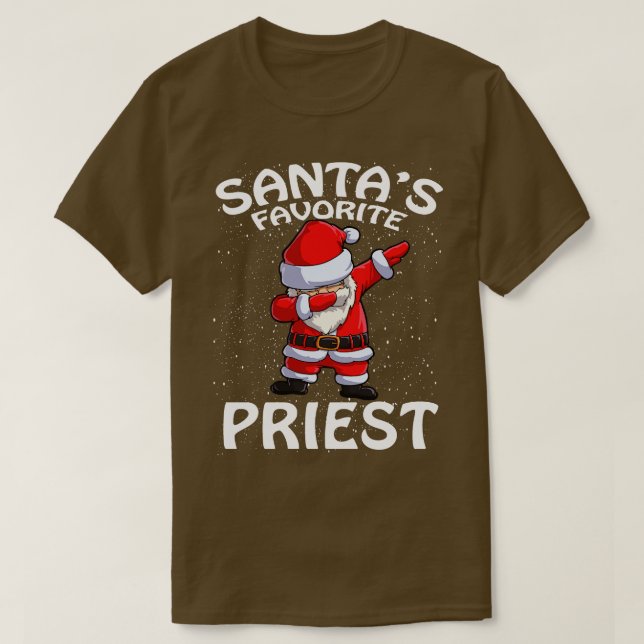 Camiseta Santas Favorito Natal de Padre (Frente do Design)