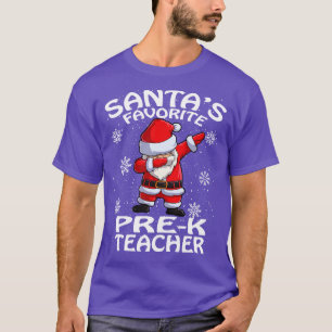 Camiseta Santas Favorito Pré K Professor Natal
