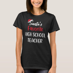 Camiseta Santas Favorito Professor de Segundo grau Natal