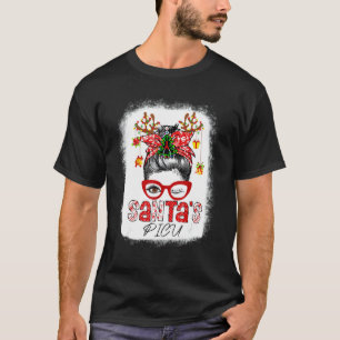 Camiseta Santas Picu Mulher de Natal Mensagem Bun Xmas Blea