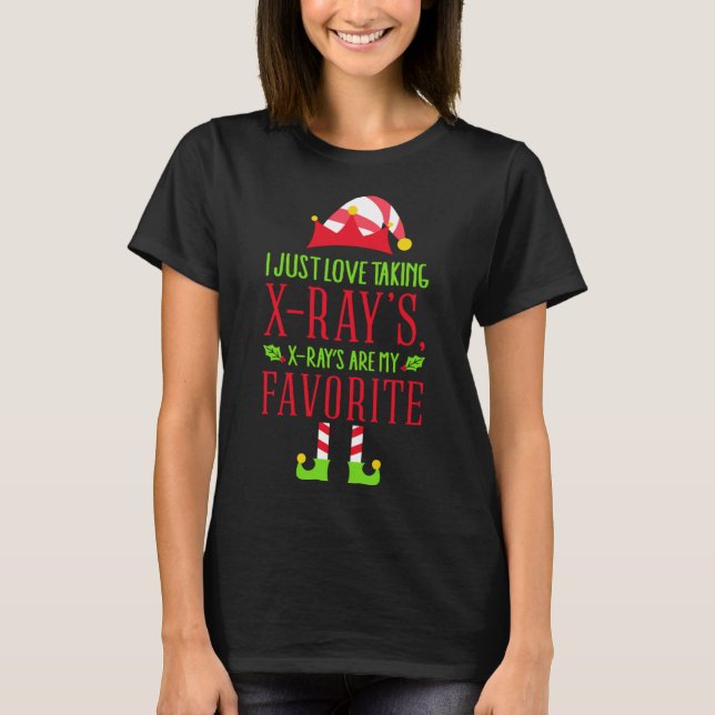 Camiseta Santas Radiology Elf, presentes de tecnologia XRay (Frente)