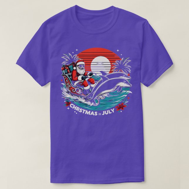 Camiseta Santas Summer Splash Natal em julho de 2024 Tee (Frente do Design)