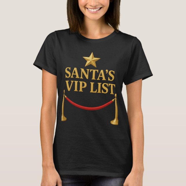 Camiseta Santa's VIP List Exclusive Christmas Club Humor (Frente)