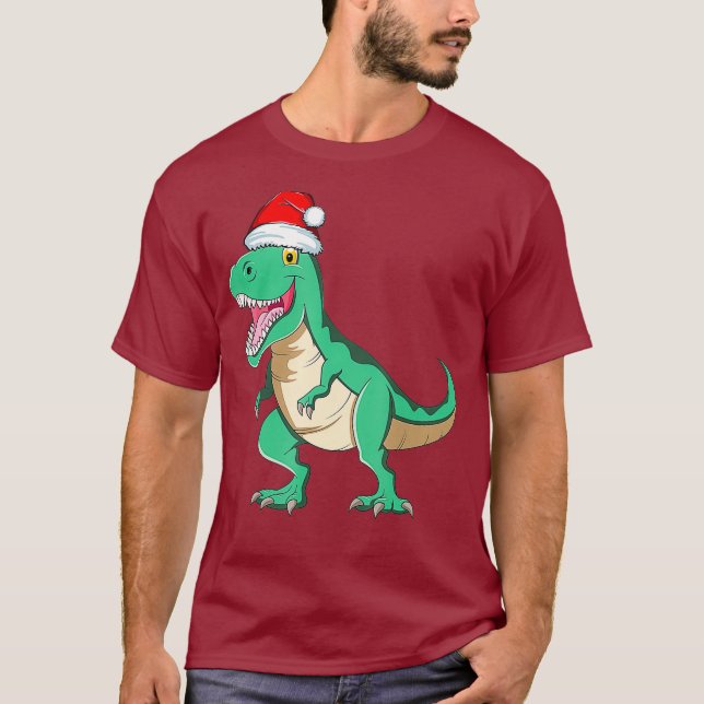 Camiseta Santasaurus Rex TRex Natal Pijamas Dinossauro (Frente)