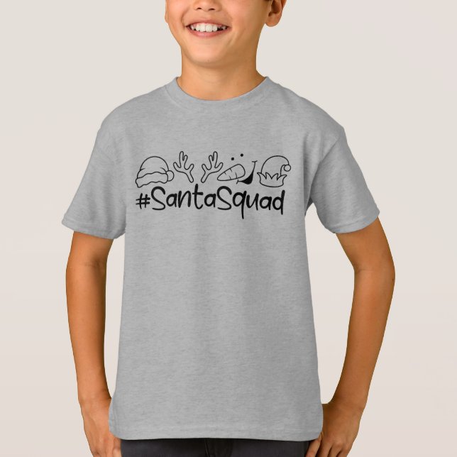 Camiseta #SantaSquad Natal (Frente)