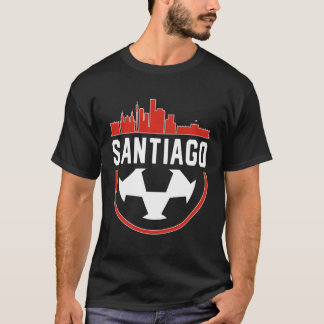 Camiseta Santiago Futebol Fan Vintage City Skyline