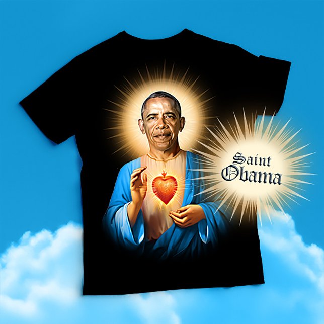 Camiseta Santo Barack Obama Prayer (Patron Saint Obama Devotional Prayer T-Shirts, Stickers and Gifts)