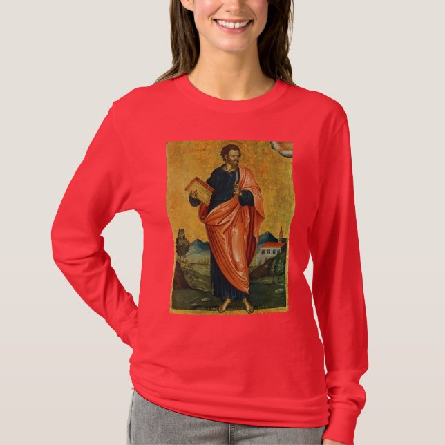Camiseta Santo Bartholomew ícone ortodoxo do postle (Frente)