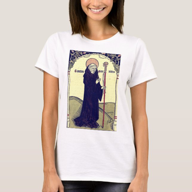 Camiseta Santo Benedito de Nursia Padroeiro da Europa Catól (Frente)