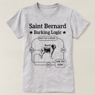 Camiseta Santo Bernard Barking Lógico Funny Dog Proprietári