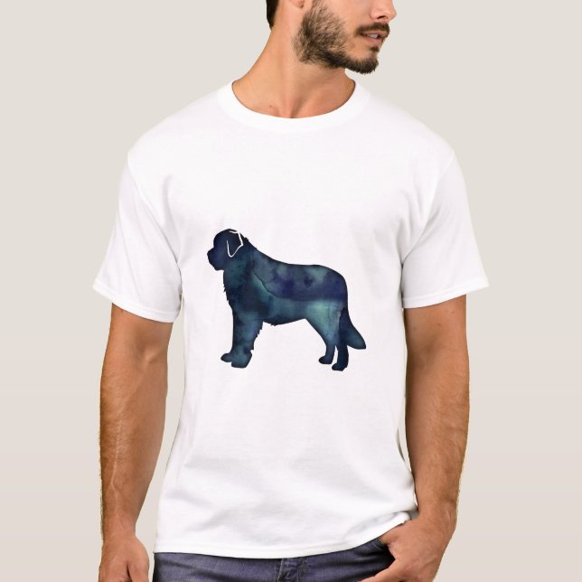 Camiseta Santo Bernard Black Watercolor Silhouette (Frente)