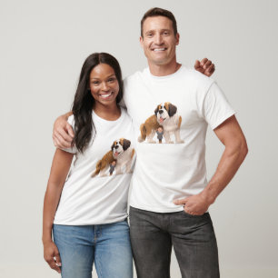 Camiseta Santo-Bernard Cachorro Cachorro Adorando Crianças-