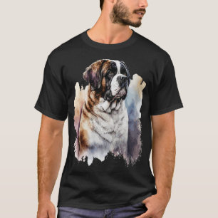 Camiseta Santo Bernard Dog imprime o retrato da aquarela