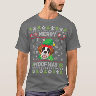 Camiseta Santo Bernard Dog Noel Costume Snow Merry Xmas Woo