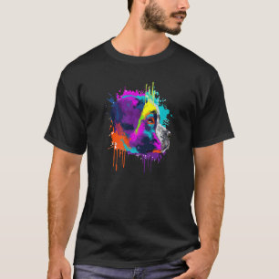 Camiseta Santo Bernard Dog Splash Art Colorida Premium