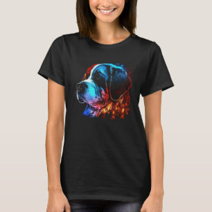 Camiseta Santo Bernard Flames Cute Dog