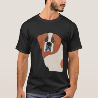 Camiseta Santo Bernard Puppy Cartoon Art Curioso Cão Animal