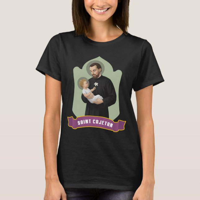 Camiseta Santo Caetano Católico Santo Padroeiro dos que Bus (Frente)