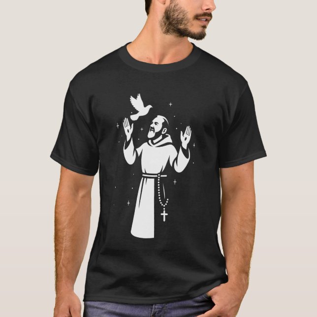 Camiseta Santo Católico Padre Pio (Frente)