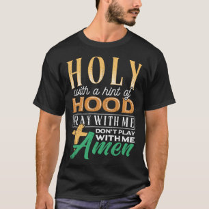 Camiseta Santo com um toque de capuz  recuperação escriturí