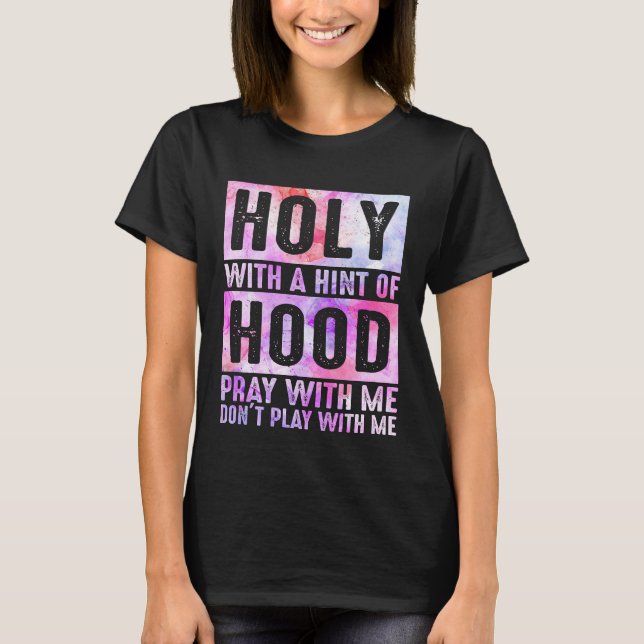 Camiseta Santo Com Um Toque De Capuz Reze Comigo Cristão (Frente)
