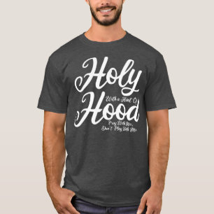 Camiseta Santo Com Uma Dica De Mão Reze Comigo Não Toque