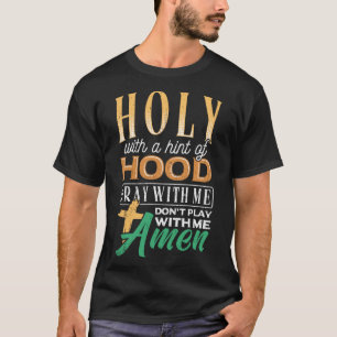 Camiseta Santo com uma dica de recuperação de escrituras de