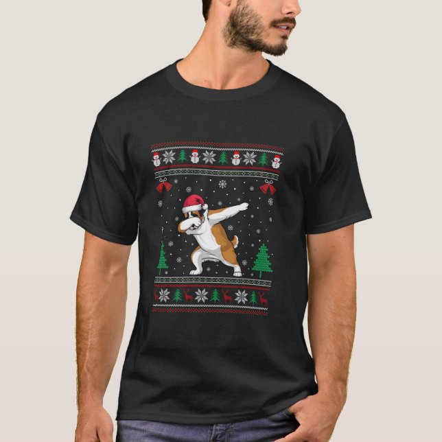 Camiseta Santo de abbing Bernard Dog Santa Hat Boys Girls C (Frente)