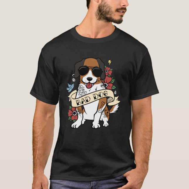 Camiseta Santo de Cachorro Malvado Bernard Dog (Frente)